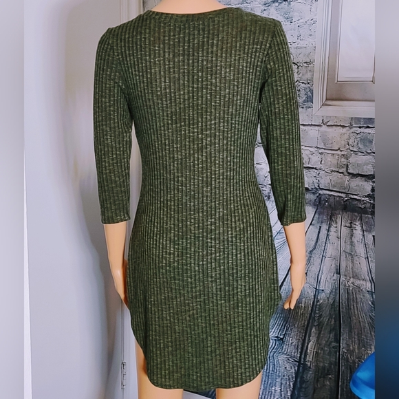 RMD LOS ANGELES FOREST GREEN RIBBED DESIGN SOFT TUNIC BLOUSE WOMEN'S SIZE XS - Picture 5 of 7